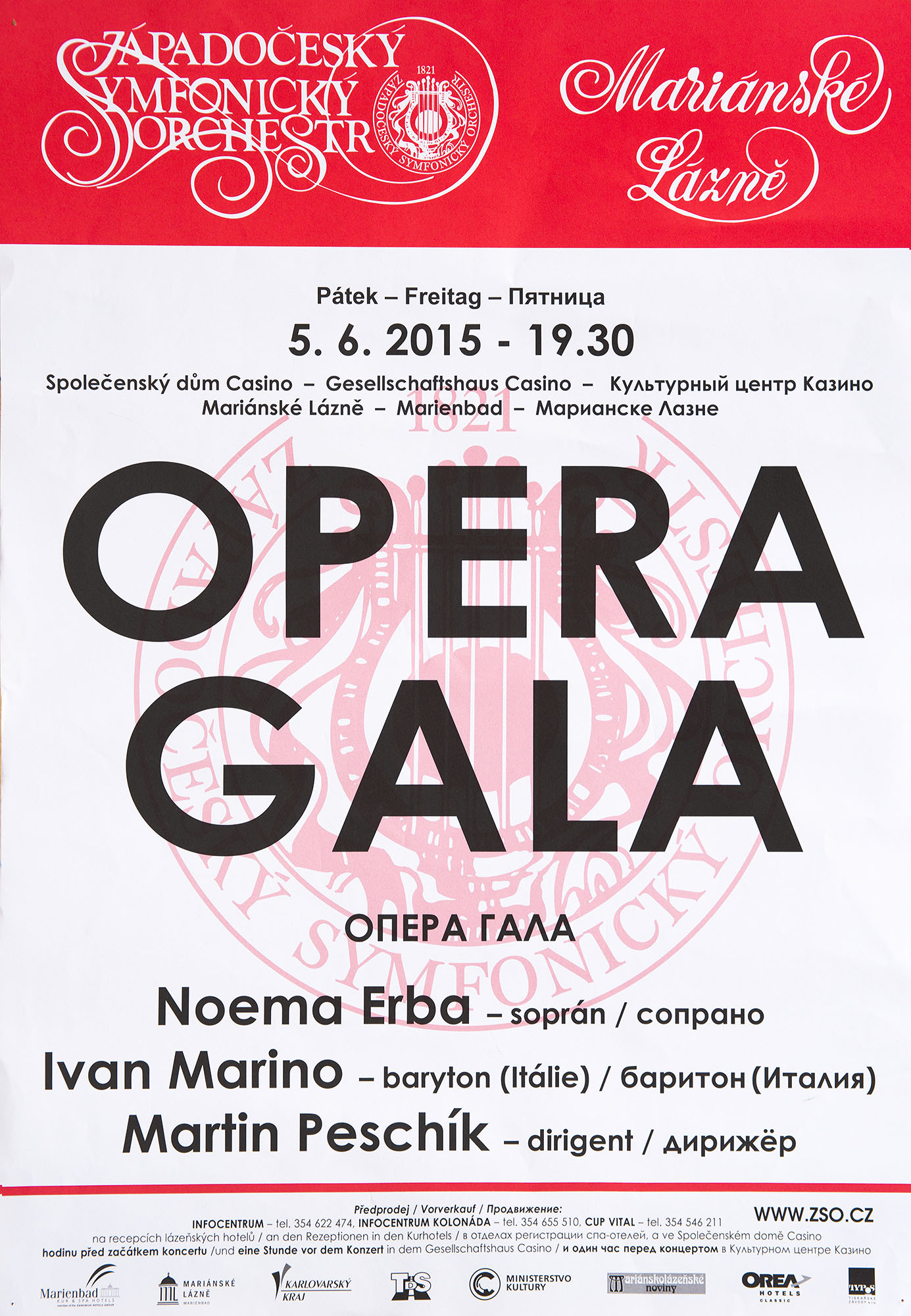 Noema Erba & Ivan Marino - Opera Gala - Concert Marianske Lazne - POSTER - 20150605